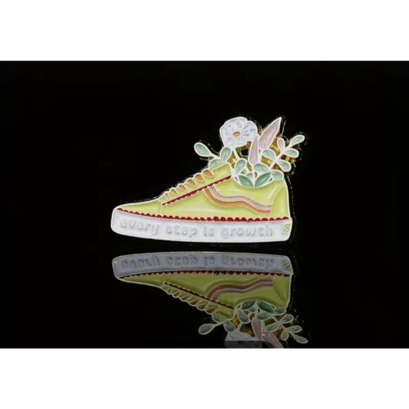 EVERY STEP IS GROWTH Floral Sneaker Enamel Backpack NEW - Picture 4 of 6